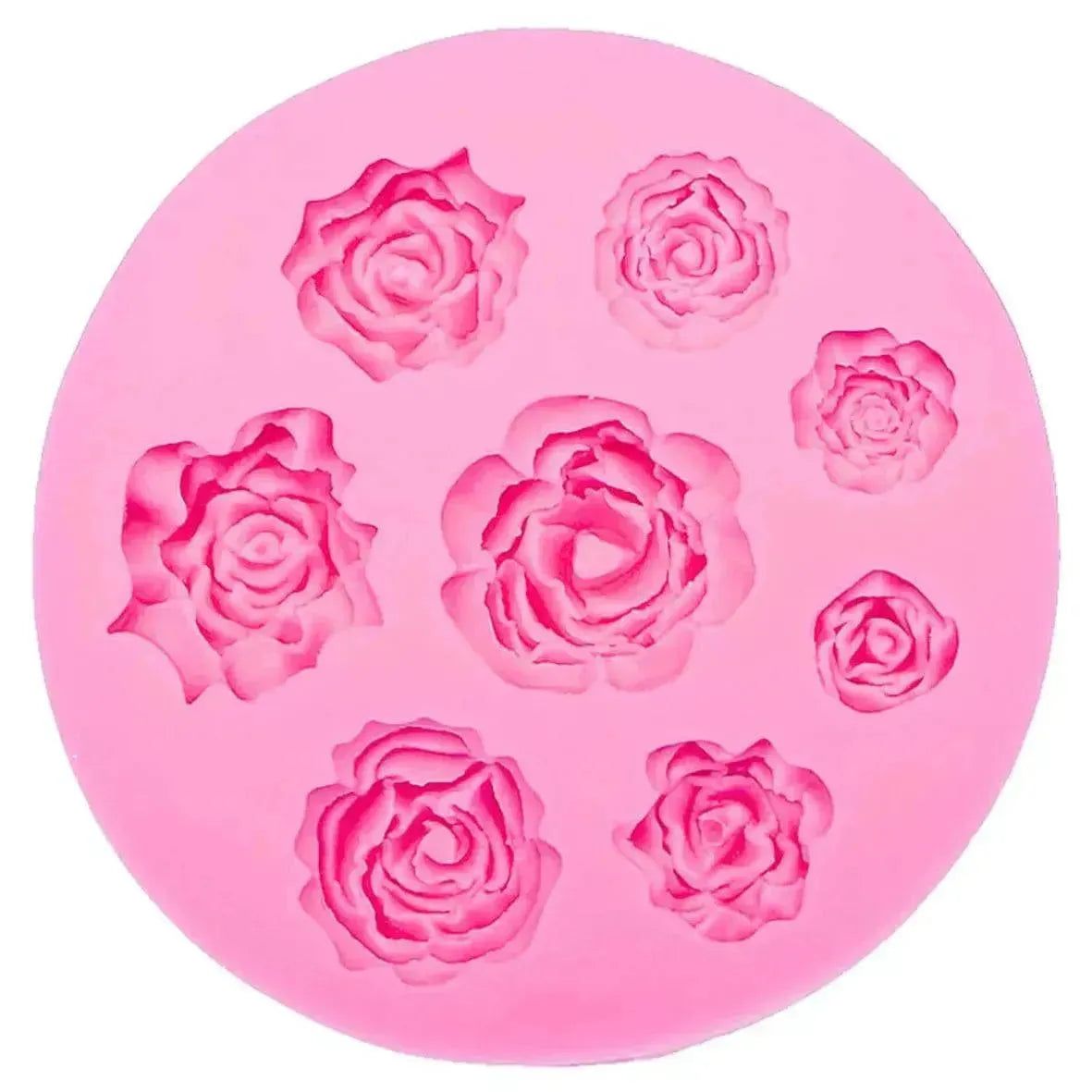 8 Cavity Rose Shape Silicone Fondant Gum Paste Mould