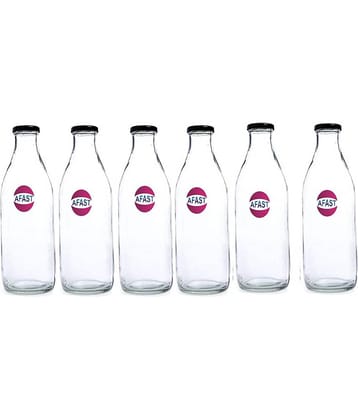 Somil Glass Storage Bottle, Transparent, Pack Of 6, 1000 ml
