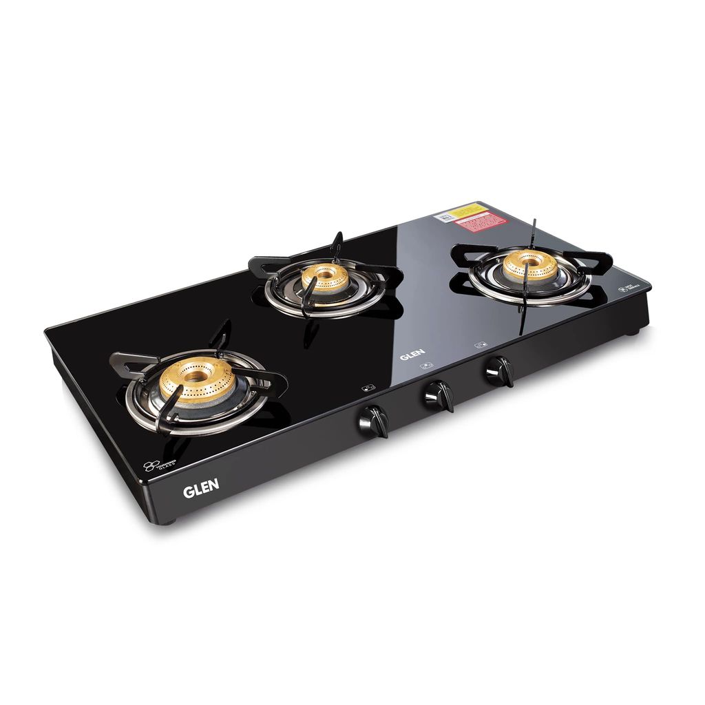 3 Burner PNG Glass Gas Stove with High Flame Brass Burner (CT1038GTBBBLPN) - Cookware | Buy online on ZillyBuy
