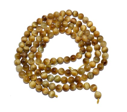 Star Tiger Eye Yellow Gemstone Round Beads 15 Inch String.Per String of Approx 63 Pcs , SEP-510-1 String / 6 MM