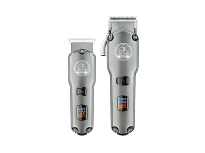 VGR V-675 Professional Salon Series Hair Clipper & Trimmer Combo Set Fully Waterproof Trimmer 320 min Runtime 16 Length Settings (Grey)