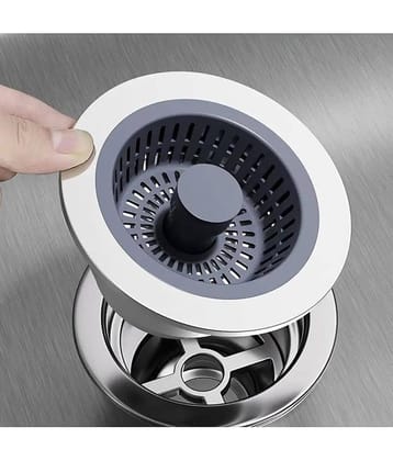 GEEO 3 in 1 Kitchen Sink Drain Strainer - Stopper Set, Stainless Steel Kitchen Sink Stopper, Pop Up Anti-Clogging Sink Strainer Basket Filter for US Standard 3-1/2 Inch Kitchen Drain