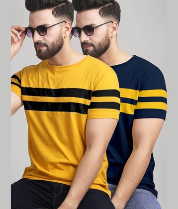 AUSK Pack of 2 Cotton Blend Regular Fit Men's T-Shirt ( White )