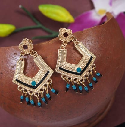 Antique Gold/Silver Plated Multi Coloured Drop Earring- AER 3703