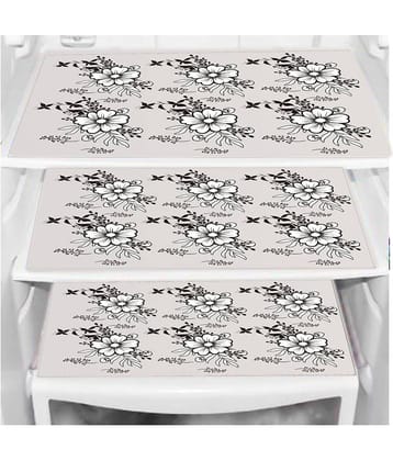PVC Floral Fridge Mats ( 43 29 ) Pack of 3 - White