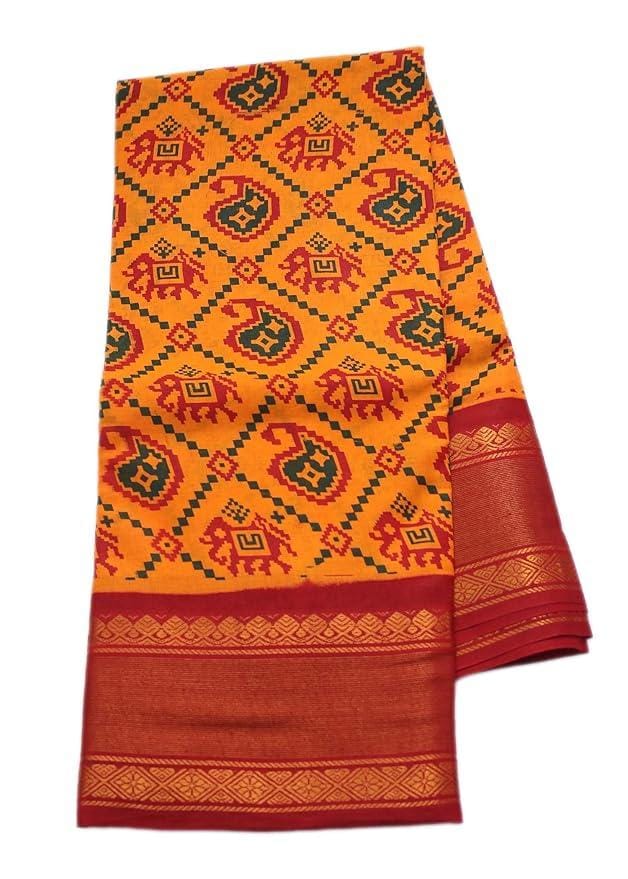 Women's Feather Soft Pure Bengal Cotton Saree Yellow Colour