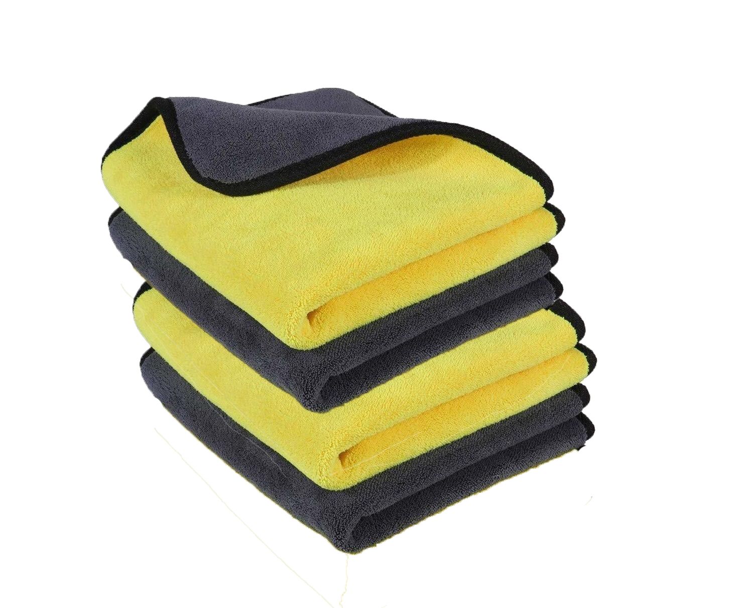 Rudra Microfiber Cleaning Cloths, 600gsm Ultra-Thick Drying Towel Car, Home Polishing Dry Microfiber Cleaning Cloth (4 Units)