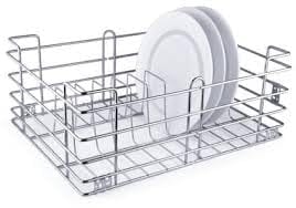 ADISON Stainless Steel Modular Kitchen Drawers Baskets, Heavy Duty 60 kg Capacity, Pack of 1, Made in India All Styles AVAILABLES with Sizes (15 * 20 * 6 INCH Plate Basket)
