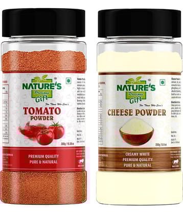 Natures Gift Tomato Powder 300g & Cheese Powder(Milky) - 250g - Spice Jar 550 gm Pack of 2
