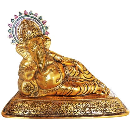 Aluminium Showpiece Masand Ganesh Statue (ASMAS449 G)