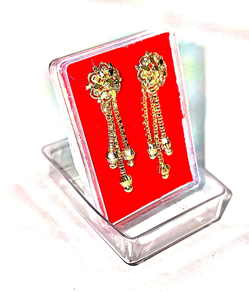 Gold Plated Chandbali Earrings with Pearls for Women