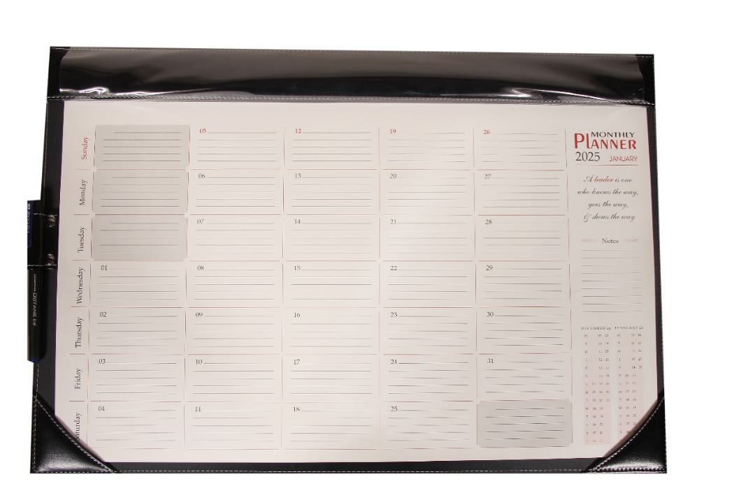 Sukeshcraft Desktop Table Planner Calendar Size 22x 15 Inch. January 2025 to December -Black