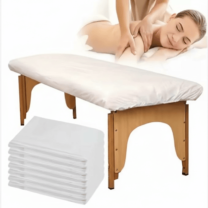 KUDIZE Disposable 40 GSM Super Non-Woven Bed Sheet (31 x 72 Inch) for Hospital, Hotel, Clinic, Spa, Travelling, Saloon, Saunas, Tattoo for Man & Women. (White, Pack of - 5 Pcs)