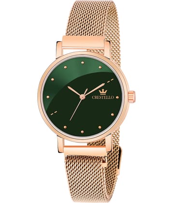 Crestello Rose Gold Metal Analog Womens Watch