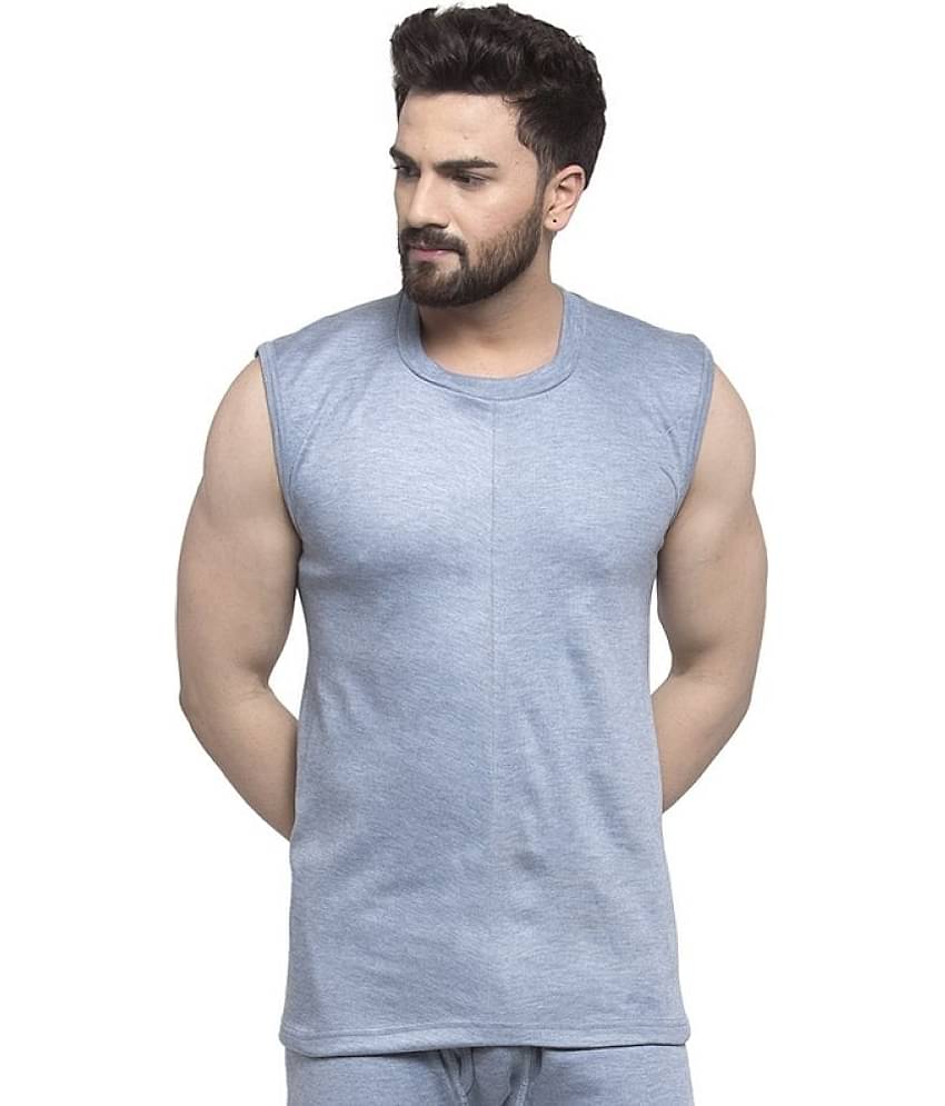 Uzarus Pack of 1 Cotton Blend Thermal Tops For Men's ( Blue )