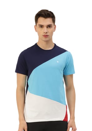 Mens Cotton Rich Lycra Half Sleeve Crew Neck T-Shirts-M-40