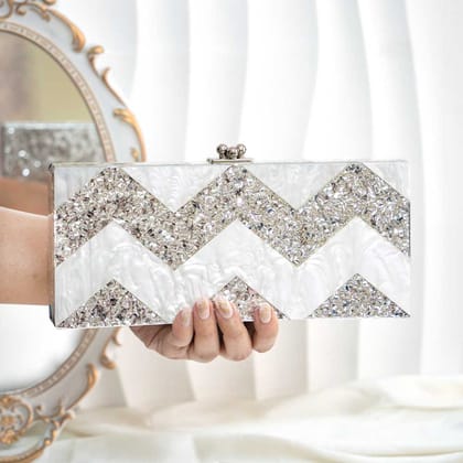 Pewter Bling Acrylic Clutch Bag