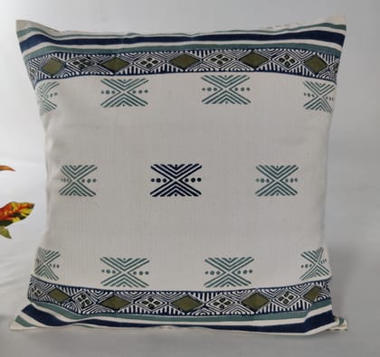 Cushion Covers _ Set of 2 Decorative Handmade Block Printed  Cotton Herringbone_Contemporary