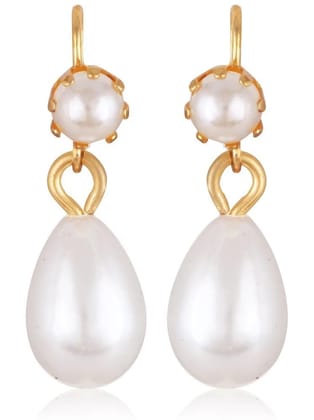 Vighnaharta Gold Drop Earrings ( Pack of 1 ) - Gold
