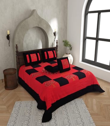 Elegant Patch Work Silk Bedsheet Set