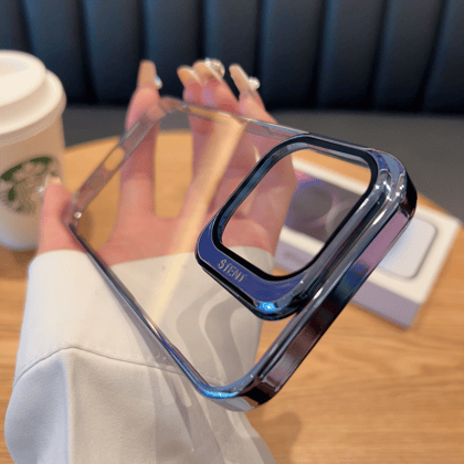 iPhone Series Hidden Camera Stand Case With Camera Lens Protection-iPhone 13 Pro / Blue