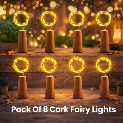SPARKWORLD 20 LEDs M Yellow Steady String Rice Lights (Pack Of 8) | Size: 77 m | Colour: Warm White