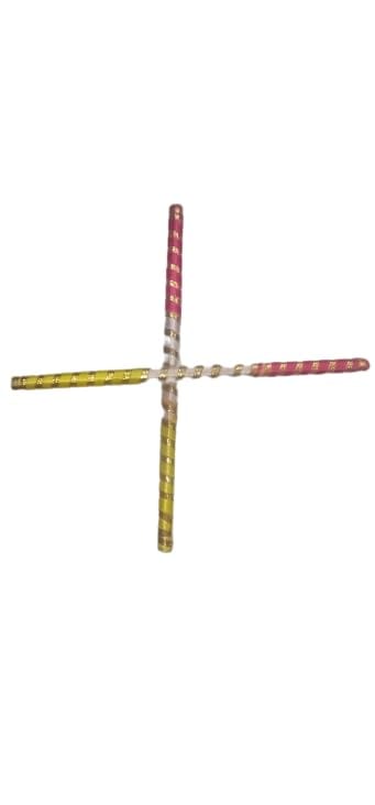 Handcrafted Multicolor Dandiya Sticks: Perfect Navratri Festival Gift (Pair of 2)