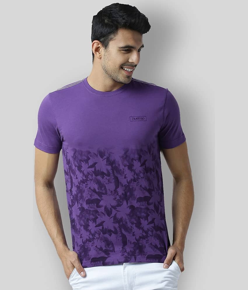 Huetrap Pack of 1 Cotton Regular Fit Men's T-Shirt ( Purple )