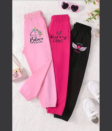 Trampoline Pack of 3 Girls Cotton Blend Joggers ( Colors )
