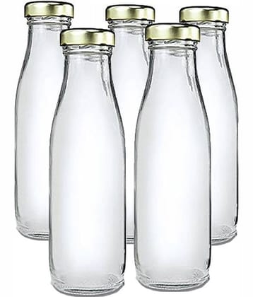 Afast Glass Water Bottle, Transparent, Pack Of 5, 500 ml