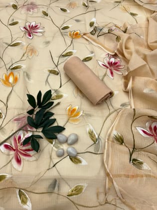 Hand Painted kota doriya suit set