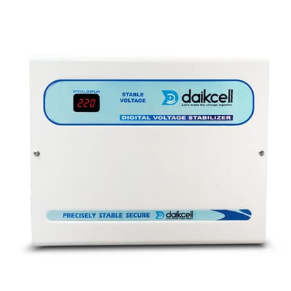 Daikcell 4 KVA 150V-300V Digital Voltage Stabilizer for All Inverter and Non-Inverter AC Upto 1.5 Ton AC-3200W-5 Year Warranty - DSR023-Grey