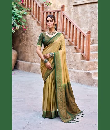 SARIK  FASHION Banarasi Silk Woven Saree With Unstitched Blouse Piece ( Pink )
