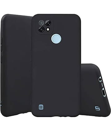 BEING STYLISH - Black Silicon Plain Cases Compatible For Realme C21Y ( Pack of 1 )