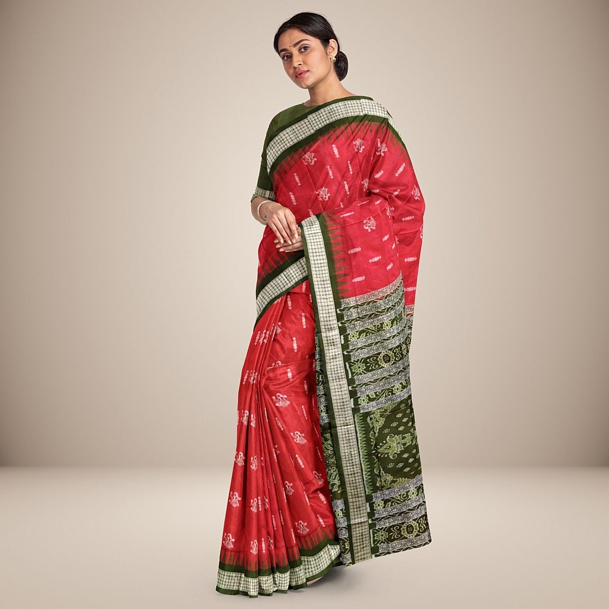 Doll motif Bomkai Silk Saree