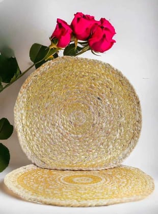 Golden Harmony Circular Table Mats - Set Of 2