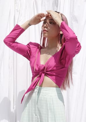 Maddie Crop top (pink)-Pink / XS