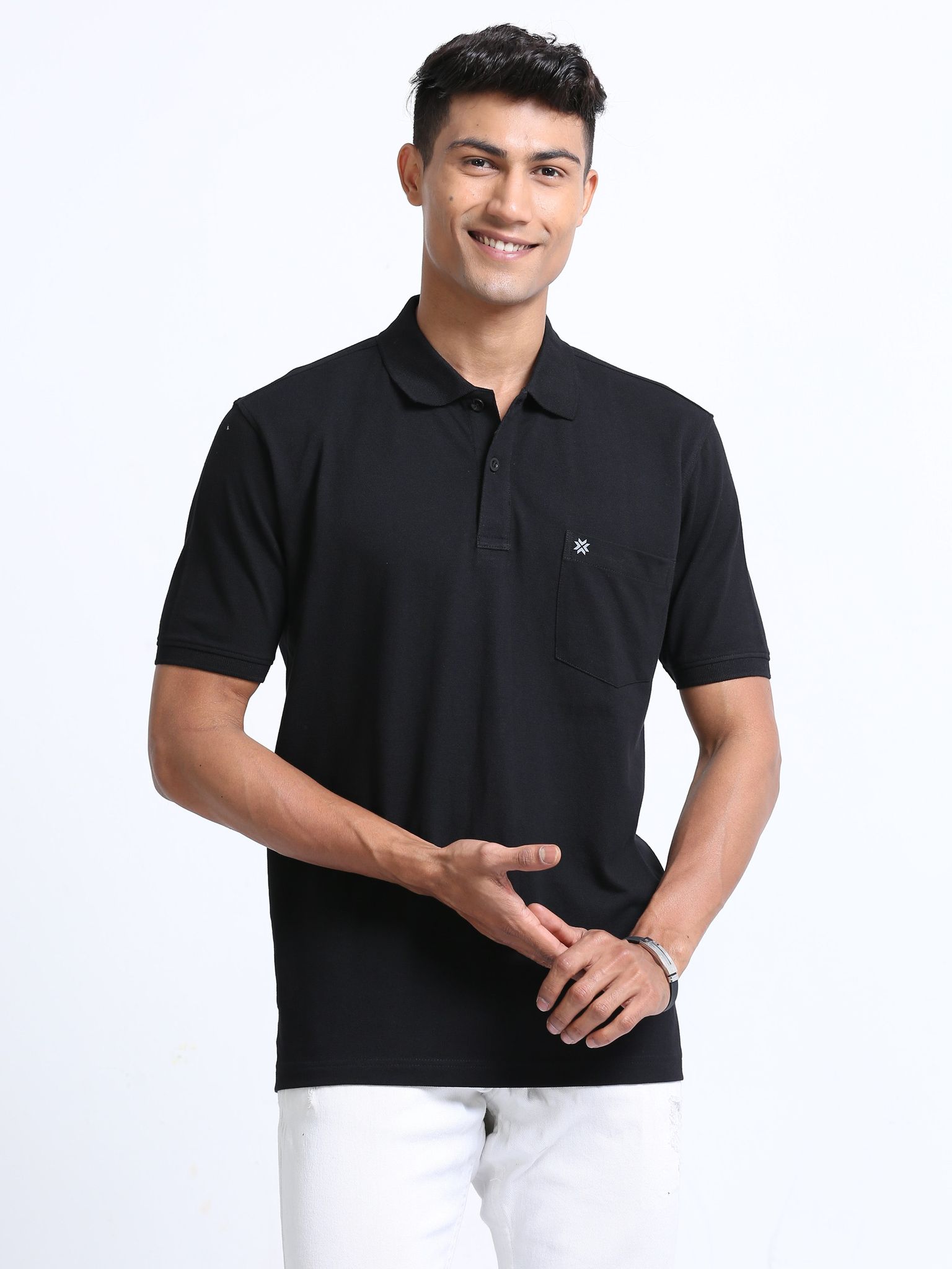 Coral Black Colour T-shirt - 7001 BUY 2 GET 1 FREE-M