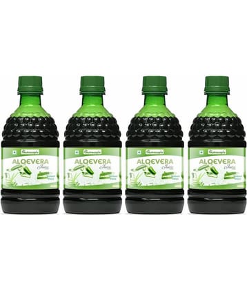 NUTROCOPIA Aloe Vera Juice | For Glowing Skin & Healthy Hair | Organic & Natural Juice Made With Cold Pressed Aloe Vera 400 ML - Pack of 4