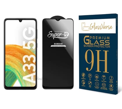 GlassVerse Superd Oleophobic Tempered Glass For Samsung Galaxy A33 5G Smartphone(Pack Of 1) With Free Installation Kit Full Screen Coverage If Received Damaged-6.4 Inch GlassVerse Superd Oleophobic Tempered Glass For Samsung Galaxy A33 5G Smartphone(Pack GlassVerse Superd Oleophobic Tempered Glass For Samsung Galaxy A33 5G Smartphone(Pack Of 1) With Free Installation Kit Full Screen Coverage If Received Damaged-6.4 Inch GlassVerse Superd Oleophobic Tempered Glass For Samsung Galaxy A33 5G Smartphone(Pack