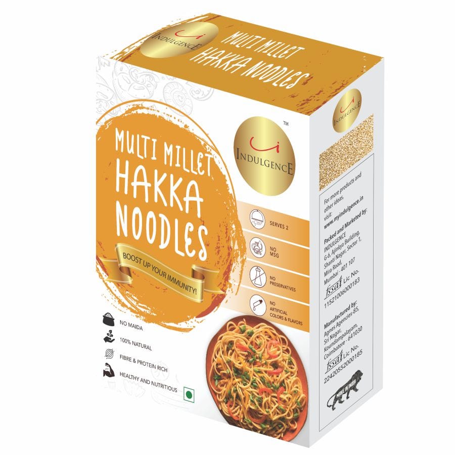 INDULGENCE No Maida Multi Millet Hakka Noodles Pack of 2(400 Gms)