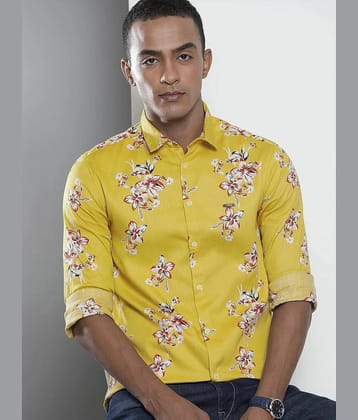 The Indian Garage Co. 100% Cotton Slim Fit Printed Full Sleeves Men's Casual Shirt - Yellow ( Pack of 1 ) - None