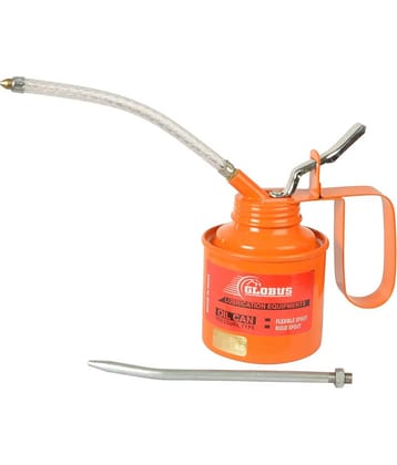 Globus  1603.... 1/2 Pint / 250 CC  Oil Can with Flexible and Fixed  Spout, 15 cm Nozzle, Orange