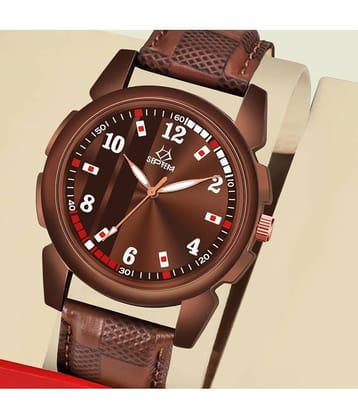 Septem Brown Leather Analog Men's Watch
