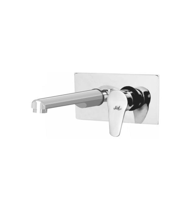Kolab Black Exposed Parts of Single Lever Wall Mounted Concealed Basin Mixer with Straight Round Spout