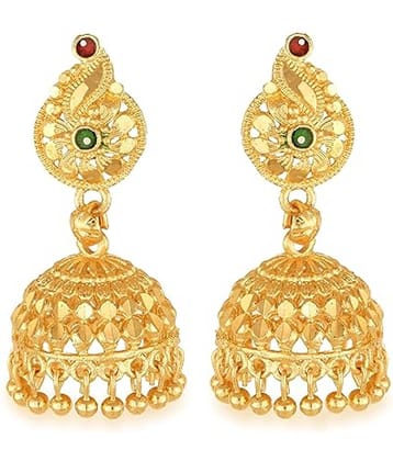 VIVASTRI Golden Jhumki Earrings ( Pack of 1 )
