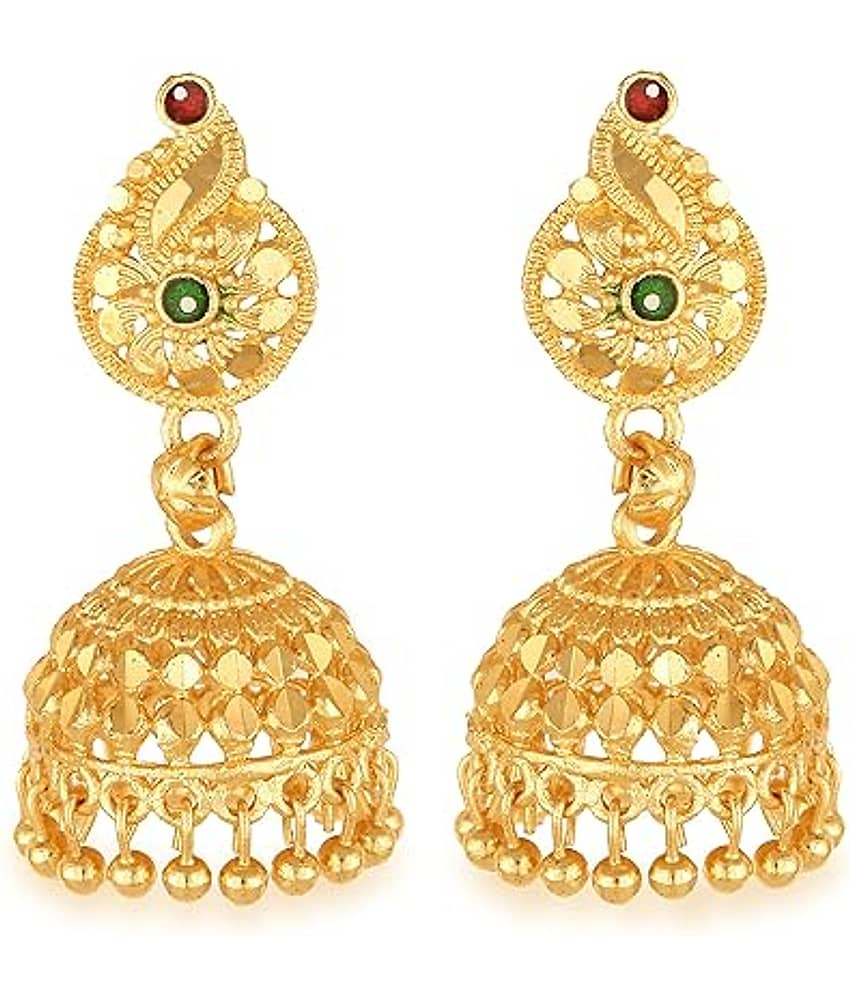 VIVASTRI Golden Jhumki Earrings ( Pack of 1 )