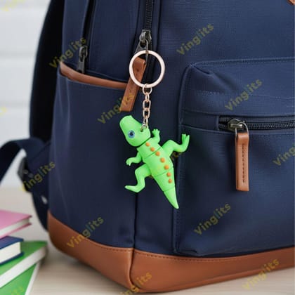 Vinglits Fantasy Shelf 3D Printed Keychains – Articulated Animal Toys, Pocket-Friendly Keyrings, Stress Relief Desk Toys for Kids & Adults, Collectible Accessories (Dinosaur- Crackle, Medium)