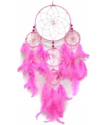 new lucky Feather Pink Dream Catcher - Pack of 1 ( 51 X 18 cms )