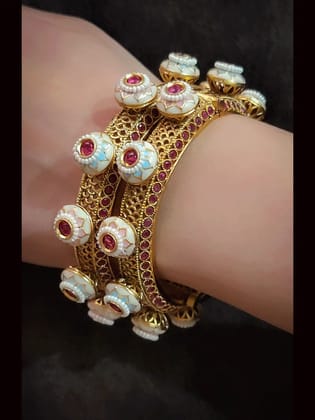 Set of two openable ruby stones pacheli's with enamel work-2'4
